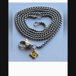 David Yurman Box Chain .925 Silver & 14k Gold 2mm ADJUSTABLE  18" - 20" 