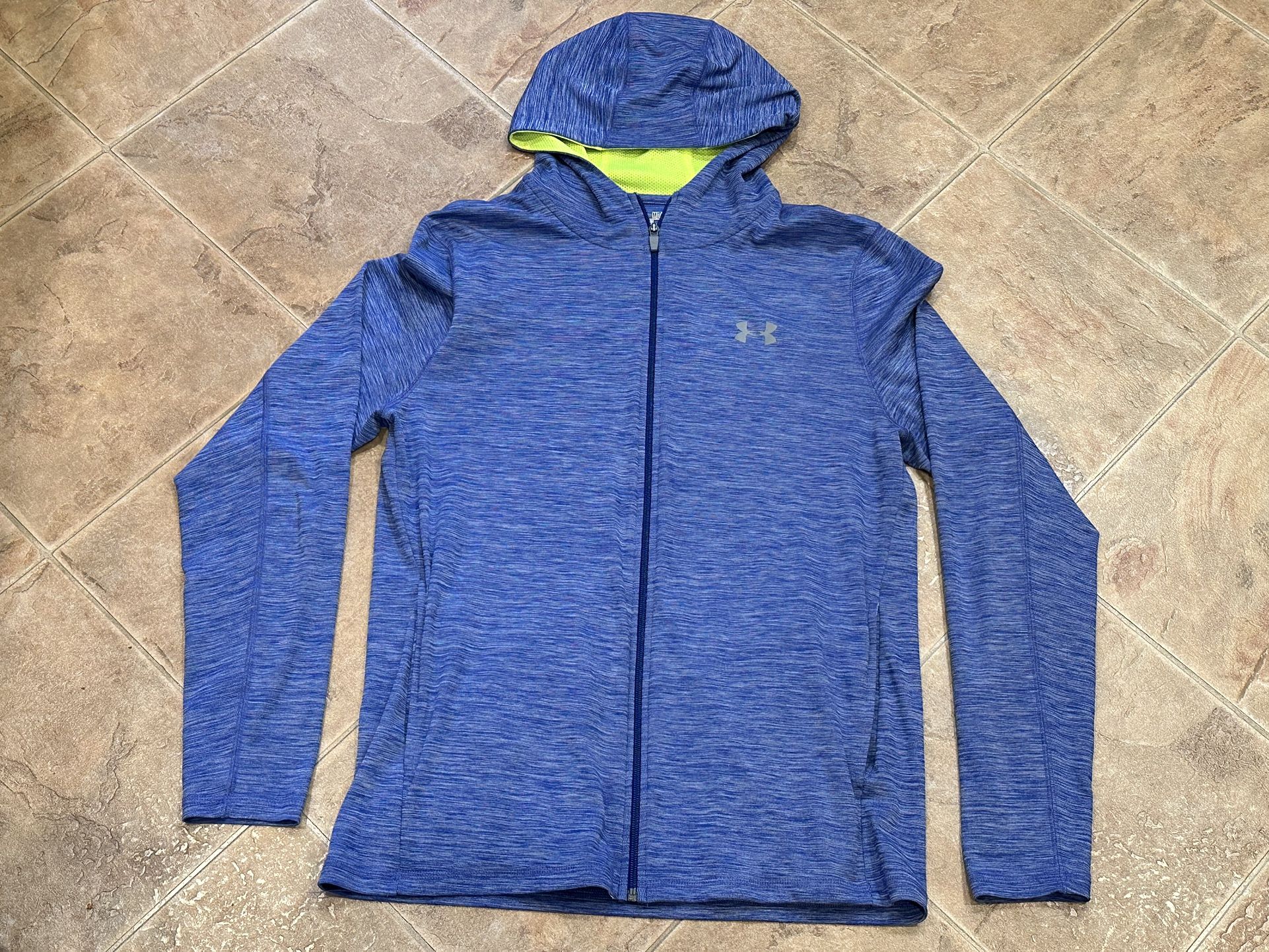 Under Armour Full Zip Hoodie Mens Medium Loose Heat Gear Blue