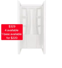 ✨️ Delta Classic 500 36 in. W x 73.25 in. H x 36 in. D 3-Piece Direct-to- Stud Alcove Shower Surrounds in High Gloss White w5337