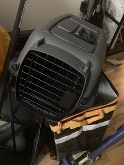 Gray Hard-Shell Pet Travel Carrier Crate