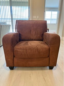 Plush Brown Micro-suede Lounge Chair