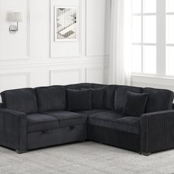 Ariel black Sectional Whit Pull - Out Bed 🫶🏼🫶🏼