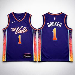 Phoenix Suns Devin Booker #1 “El Valle” Purple City Edition Jersey – Stitched – All Sizes