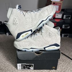 Nike Air Jordan Retro 6 Georgetown Shoes Sneakers 2022 US Size 5.5Y 384665-012