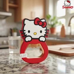 Hello Kitty Red Bottle Opener  With Magnet 