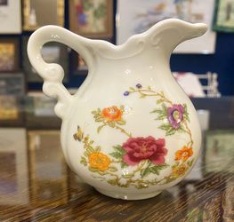 1970s Takahashi San Francisco “East Wind” Butterfly Garden Ceramic Creamer 3 1/2”t x 3 3/4”w