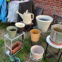 Many Items For Garden And Patio, Tables For Plants Different Styles, Shapes, Sizes Plant Pots And More (NO SHIPPING)
