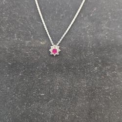 Garnet Diamond Necklace 