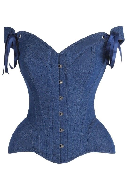 1X/6X Ladies Denim Corset Clothing Top