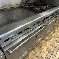 Flat Top And 6 Gas Burners Combo 