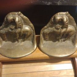 Antique Brass End Of The Trail Bookends