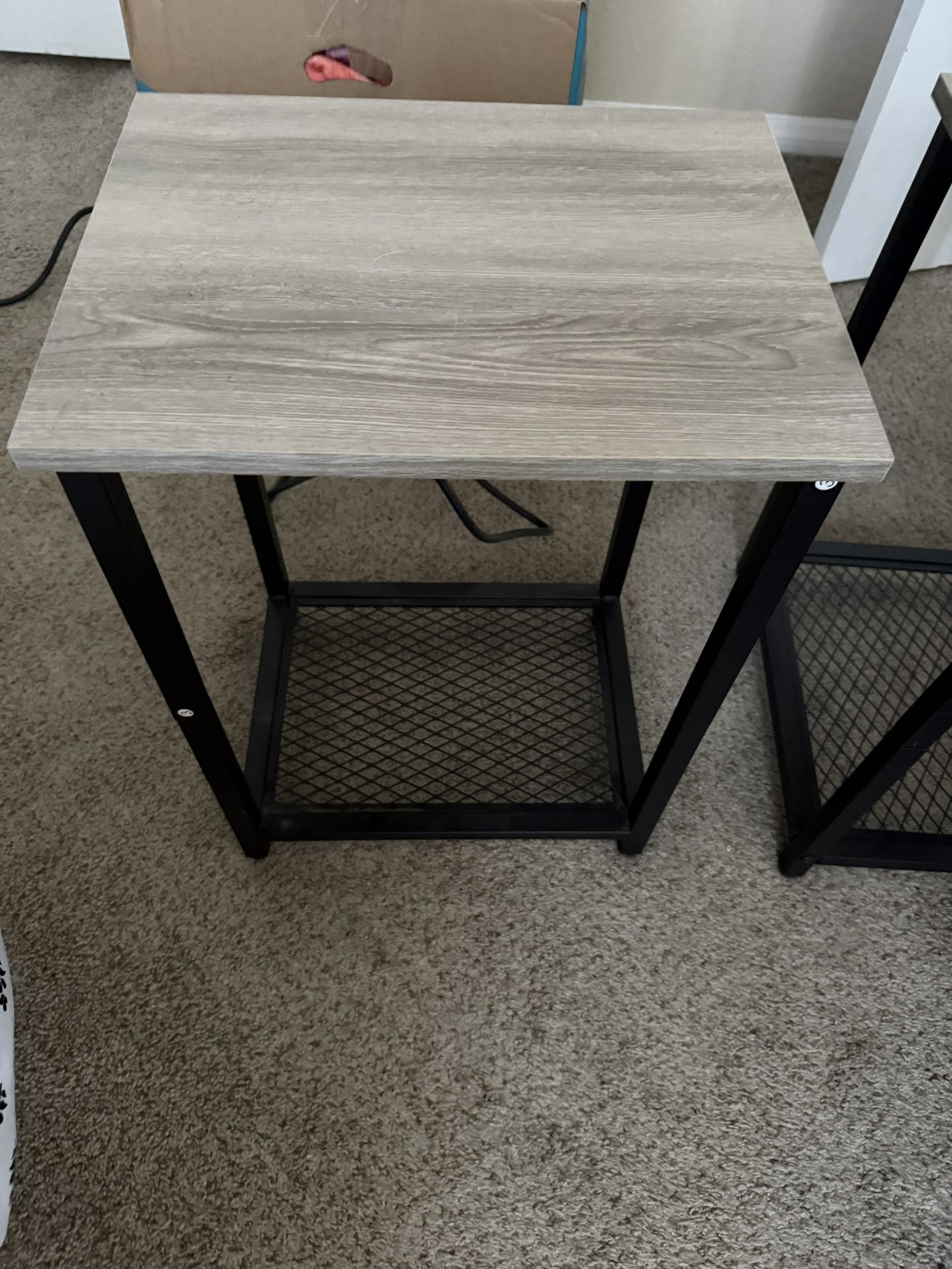 Pair of End Tables plugs & USB Charging Ports