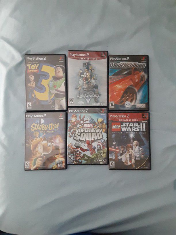 Ps2 Games: Toy Story/ Kingdom Hearts/Scooby/Marvel/Star Wars