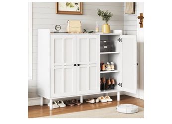Shoe Cabinet with 3 Doors and Adjustable Shelves