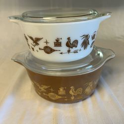 Pyrex Early American Casseroles w/ Lids