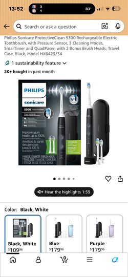 Philips Sonicare 6100 ProtectiveClean Electric Toothbrush