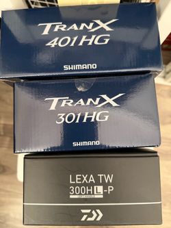 Shimano Tranx 401HG, 301HG and Daiwa Lexa TW 300HL-P