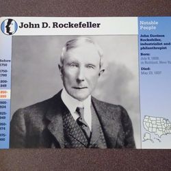 1995 Grolier John D. Rockefeller Oil Empire History Vintage Collectible Large Card