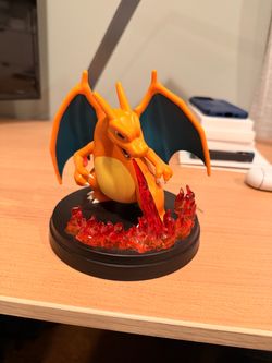Charizard Pokémon Figure with Fire Base (No box included)