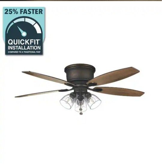 NEW Hampton Bay Stoneridge Bronze 52 inch LED Ceiling Fan with Light Kit