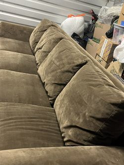 Super Soft Brown couch With Storage Ottoman