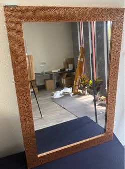 Wall Mirror with Copper Mosaic Frame