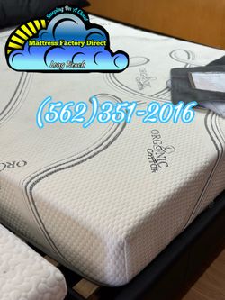 King visco blue gel mattress and Boxspring bed set Colchon y tambor nuevo new