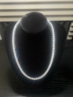 16” VVS Moissanite Tennis Chain | Sterling Silver