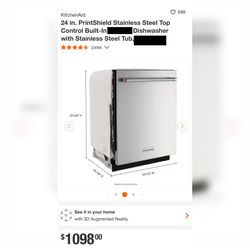 Open box dishwasher, stainless KitchenAid luxury appliance can deliver  KitchenAid 24 in. PrintShield Stainless Steel  Top Control Built-In Dishwasher