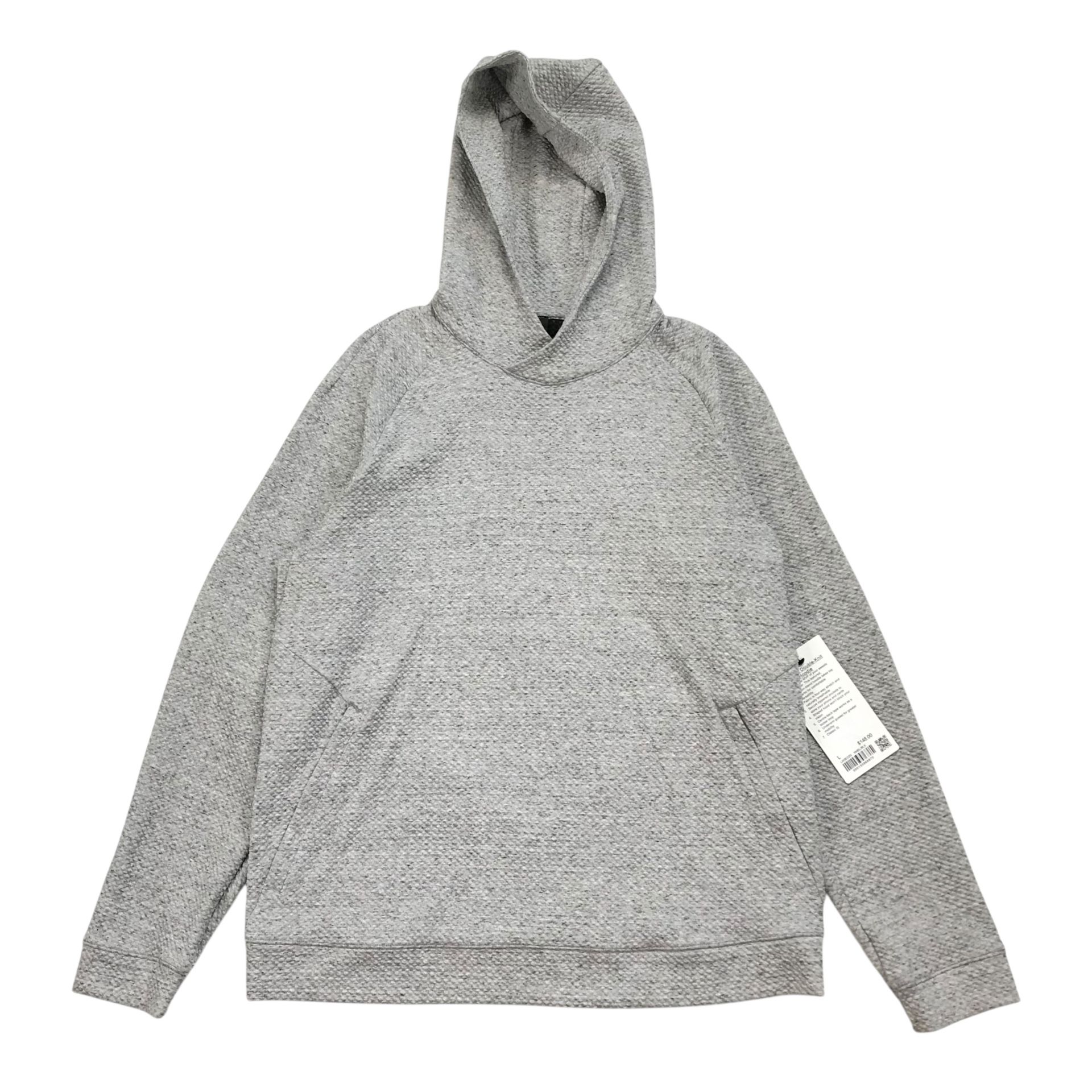 Lululemon Textured Double Knit Cotton Hoodie Large L Mens Gray Sweatshirt BNWT!!