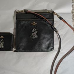 Disney x Coach Crossbody Purse w/ FREE Matching Wallet 