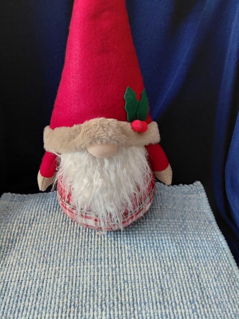 Stuffed Christmas Gnome- Adorable, Bean Bag Type Stuffing and Smaller TY Santa Gnome