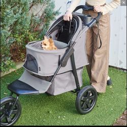 (NEW) Richell Easy Collapsible Jogging Dog And Cat Stroller