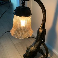 Cat Lamp 1930’s Bronze Charles Pallet Design.