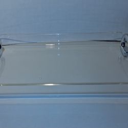 VINTAGE MCM clear lucite tray with silver plastic handles 16" X 10" $20 FIRM 