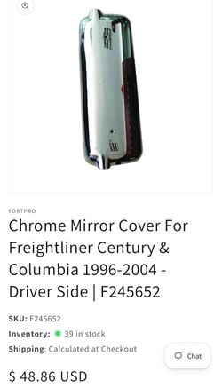 Chrome Mirror Cover For Freightliner Century & Columbia 1(contact info removed) - Driver Side | F245652