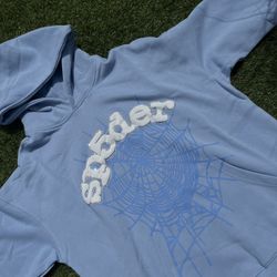 Sp5der web hoodie sky blue 