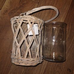 Vase And Whicker Vase Holder