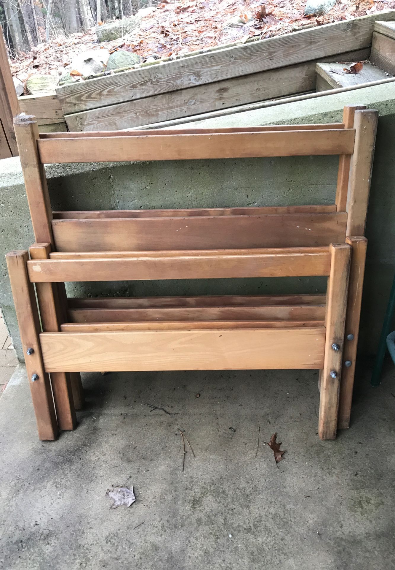 Free 2 twin bed frames 1 spring.
