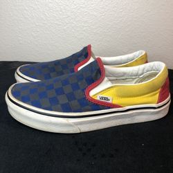 Vans Slip-On OTW Rally Navy, Yellow & Red Women Size 6.5