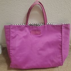 Lancome Hot Pink and Polka-Dotted Makeup Travel Bag