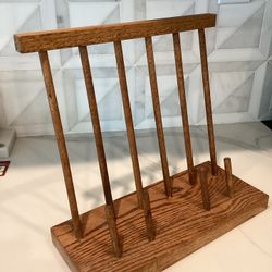 Handmade wood holder (recipe or reading books) 12”L, 12”T, 5”W (SEE PHOTOS)