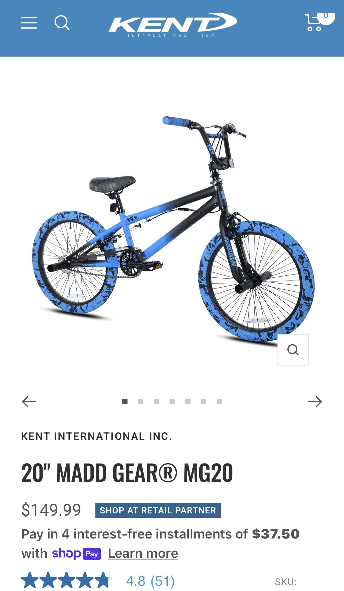 Kent International 20” MADD GEAR MG20 BMX 20” Bike
