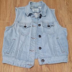 I Love H81 Cropped Denim Vest Womens size SMALL