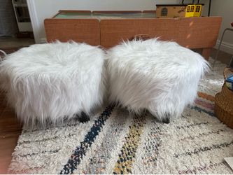 Pair of fuzzy stools