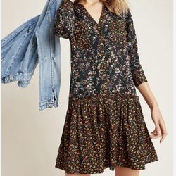 Anthropologie Maeve Marlie Button-Front Tunic