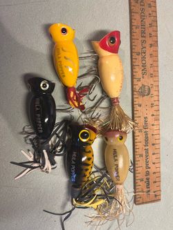 Lot of vintage Hula Poppers fishing lures