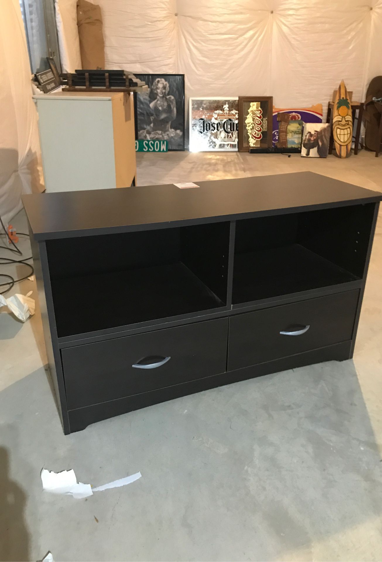 TV stand with drawers.
