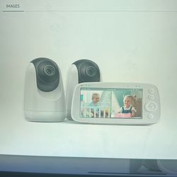 NEW Video Baby Monitor. 5" 720P HD Split-Screen Baby Monitor w/2 Camera & Audio,Infrared Night Vision,2X Zoom,900ft Long Range,4500mAh Battery,2 Way A