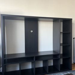Black TV Stand / Entertainment Unit -MOVING OUT SALE ✈️